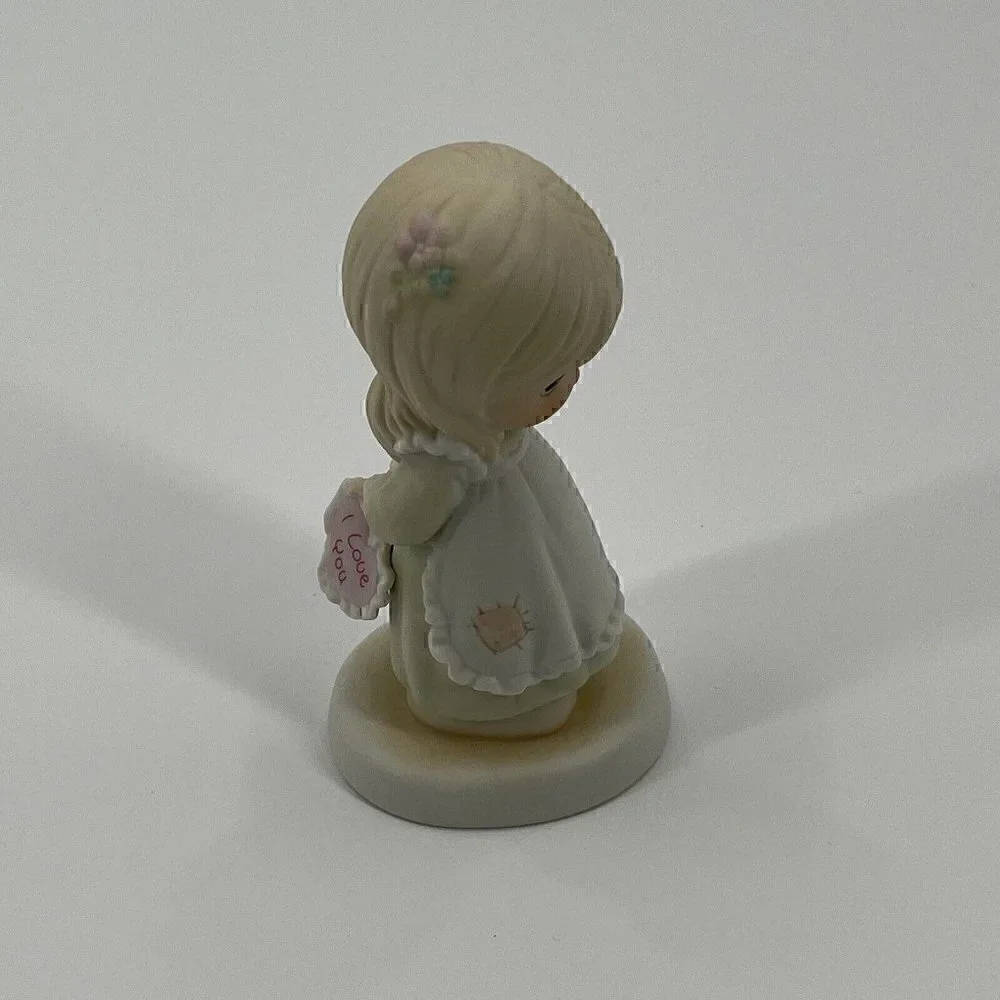 Precious Moments Figure God Is Love Dear Valentine Girl Holding #523518 Vintage